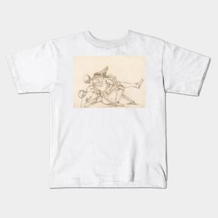 George Taylor's Epitaph - Death Giving George Taylor a Cross Buttock by William Hogarth Kids T-Shirt